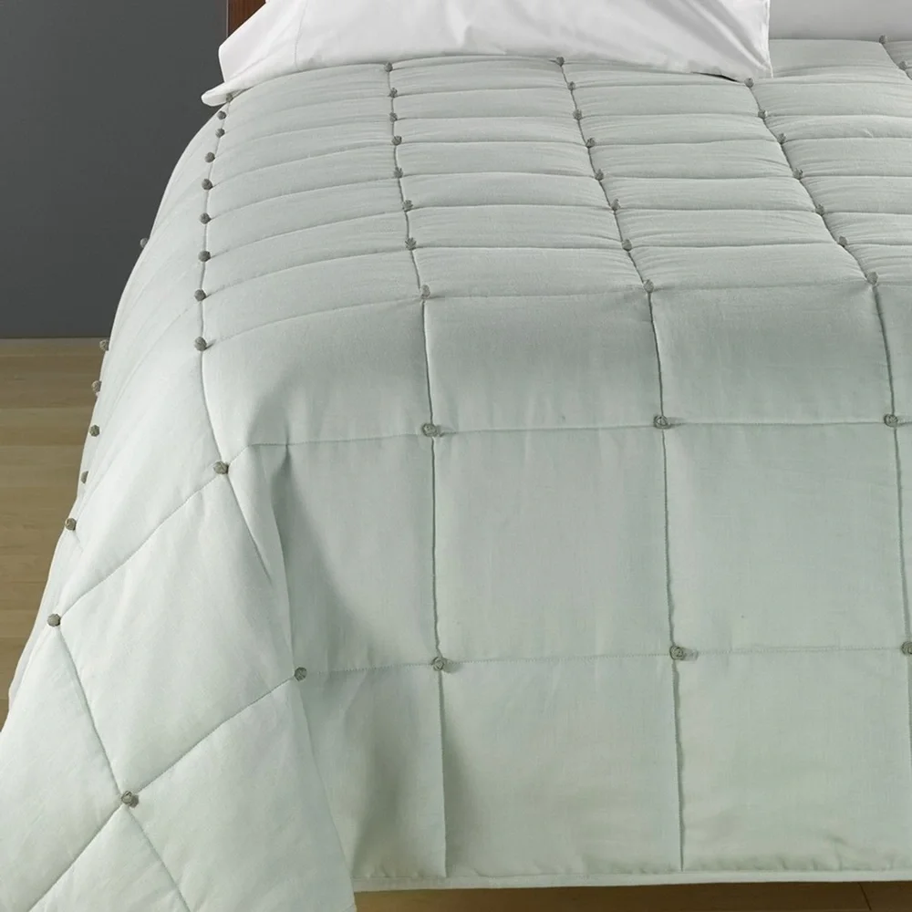 Dransfield & Ross Elizabeth Street King Quilt Comforter and Shams Set in Frost